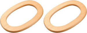 Wooden Purse Handles, 6.7" 2Pcs Oval Handbag Handle Replacement Accessories for Purse Making DIY Handmade Beach Bag Straw Bag, Light Brown