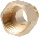 Brass Threaded Pipe Fitting G1/2 Male x G3/4 Female Hex Bushing Adapter 26mm Length Hex End