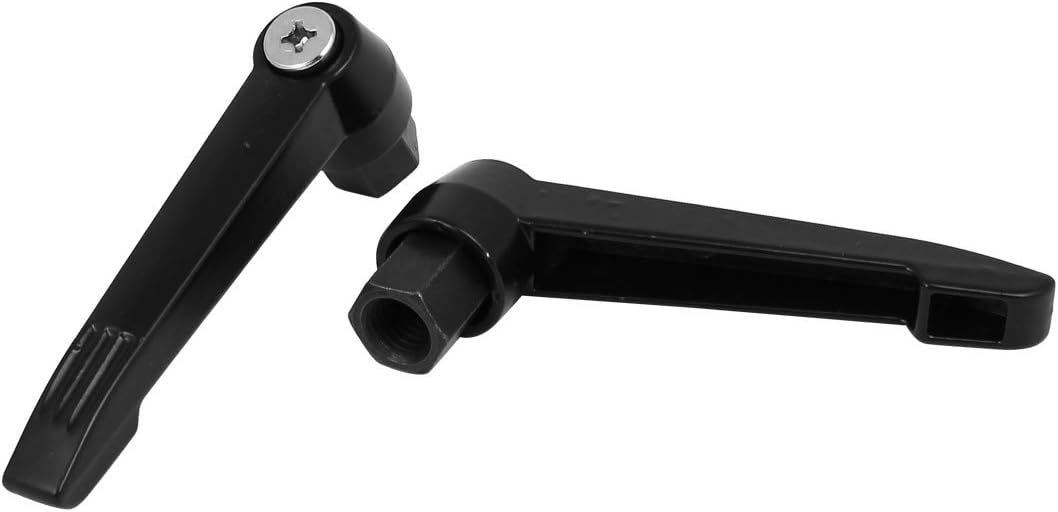 M12 Female Thread 95mm Handle Anti-acid Machinery Adjustable Clamping Levers Black 2pcs