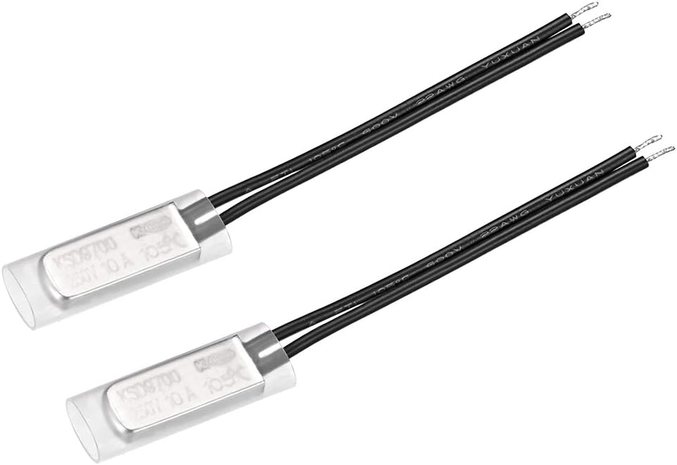 KSD9700 Thermostat, 105℃ Normally Close Temperature Switch Thermal Switch, N.C 10A Metal Temperature Controller 2pcs
