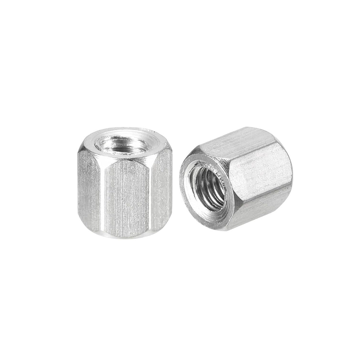 M5 x 0.8-Pitch 8mm Length Coupling Nuts, 5pcs 304 Stainless Steel Metric Hex Rod Coupling Nuts