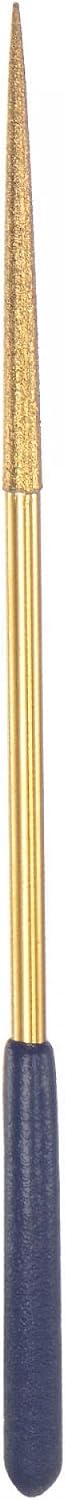 Diamond Needle Files, 4mm x 160mm Titanium Coated Round Files Hand Tool with TPU Handle for Metal Stone Wood