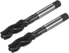 M12 x 1.75 Spiral Flute Thread Tap, Metric Machine Threading Tap HSS Nitriding Coated, Round Shank with Square End, H2 Tolerance, 2pcs
