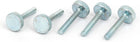 M5x30mm Knurled Head Flat Point Fully Threaded Thumb Screws Fastener 5pcs