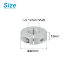 Single Split Shaft Collar Set for 17mm Shaft, One-Piece 4pcs Clamping Collars 40mm OD, 12mm Thickness, Aluminum Alloy Clamp-On Collar with M5 Set Screws and a Wrench