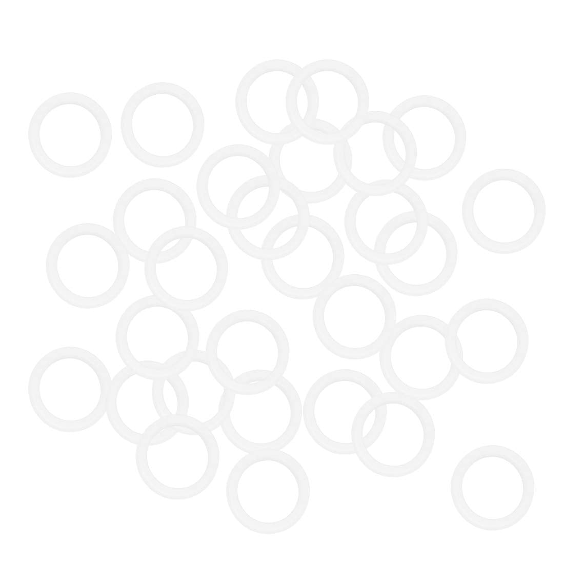 Silicone O-Rings, 15mm OD 11mm ID 2mm Width VMQ Seal Gasket for Compressor Valves Pipe Repair, White, Pack of 30