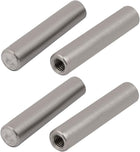 304 Stainless Steel M6 Female Thread 10mm x 50mm Cylindrical Dowel Pin 4pcs