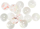 14 Pcs Natural Shell Buttons, 2 Hole Mother of Pearl Buttons 15mm Sewing Craft Buttons for Shirt Sewing DIY Crafts Decoration, White/Red