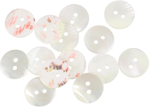 14 Pcs Natural Shell Buttons, 2 Hole Mother of Pearl Buttons 15mm Sewing Craft Buttons for Shirt Sewing DIY Crafts Decoration, White/Red