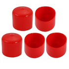 5Pcs 25mm Inner Dia PVC Flexible Vinyl End Cap Screw Thread Protector Cover Red