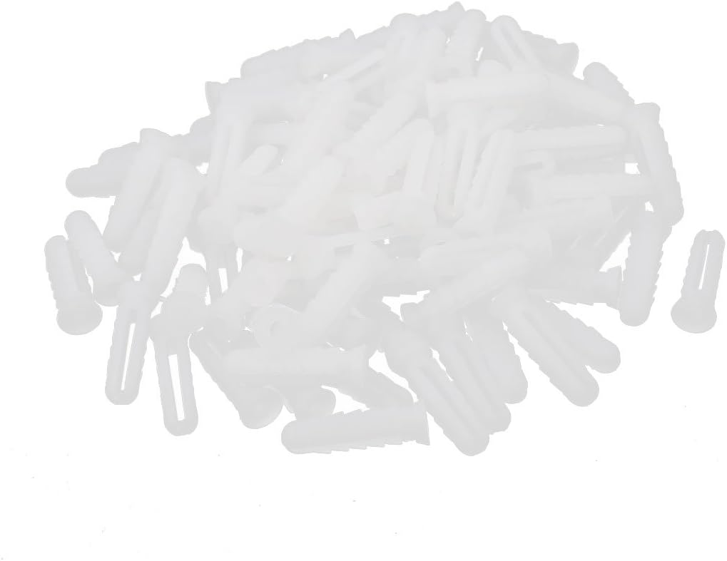 Plastic Wall Mounted Screws Anchor Expansion Nails White 6x25mm 100pcs