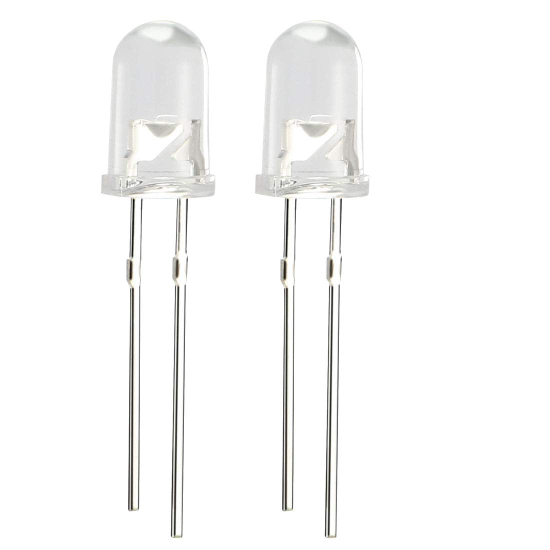 50pcs 5mm Dia White LED Diode Lights Clear Round Transparent 3-3.4V 20mA Super Bright Lighting Bulb Lamps Electronic Component Light Emitting Diodes