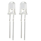 50pcs 5mm Dia White LED Diode Lights Clear Round Transparent 3-3.4V 20mA Super Bright Lighting Bulb Lamps Electronic Component Light Emitting Diodes