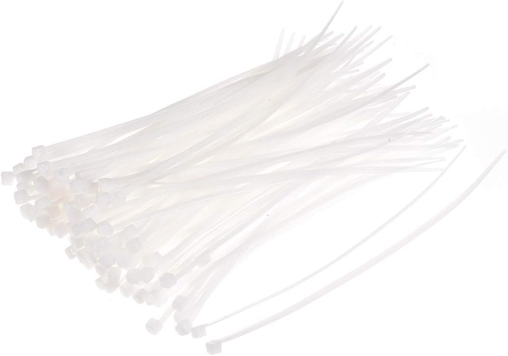 150szt. Kablowe Zapięcia na Kabel 8 Cal x 0.08 Cal Samozaciskowe Ociecie z Nylonu Białe