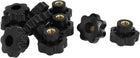 10 Pcs M12 Female Thread Star Clamping Screw Knobs 50mm Diameter