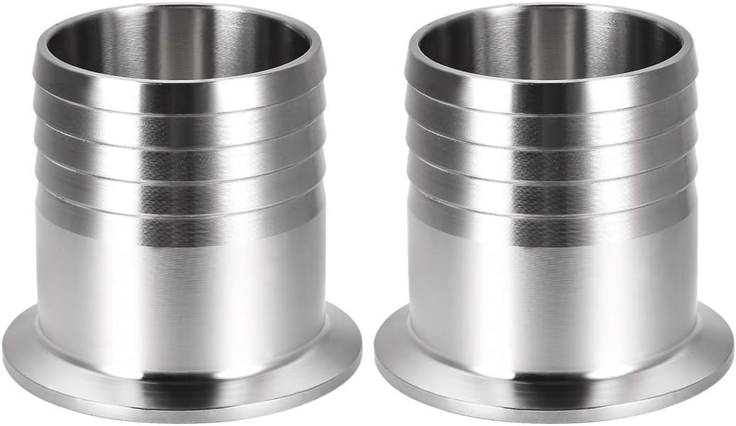 Clamp Hose Adapter 2.520 Inch Flange to 2 Inch Hose Barb Fitting 2 Pcs