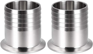 Clamp Hose Adapter 2.520 Inch Flange to 2 Inch Hose Barb Fitting 2 Pcs