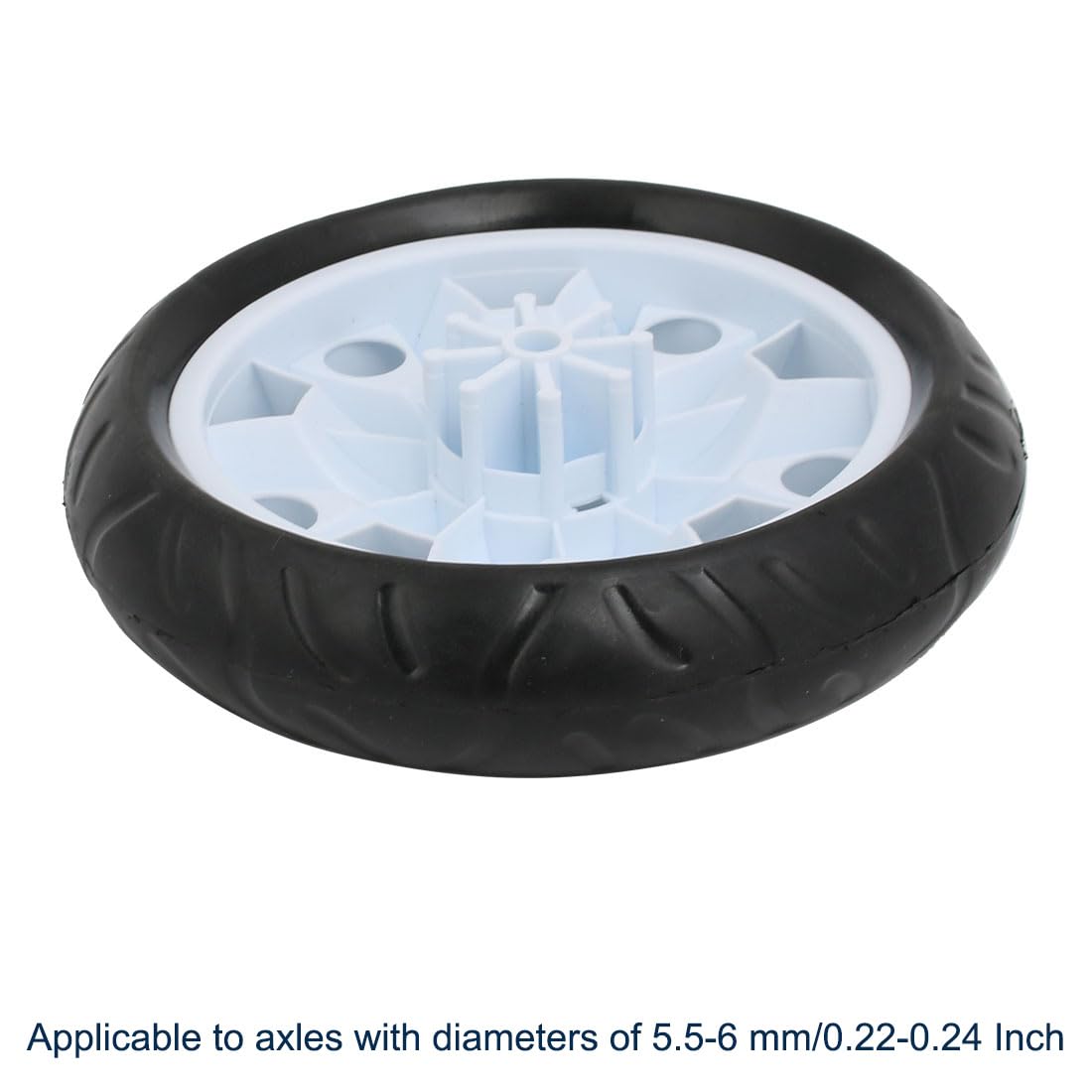 4 stycken 170 mm diameter plasthjul med rullande roller, vit, 8x27 mm