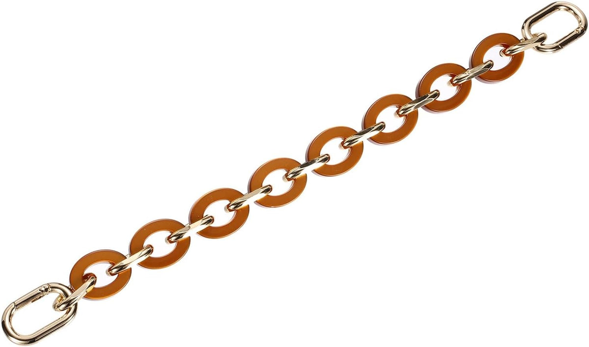 11.3" Acrylic Chain Strap, Handle Purse Extension Decorative Strap, Women Bag Charm Replacement for Handbag, Wallet, Crossbody Shoulder Bags, Brown