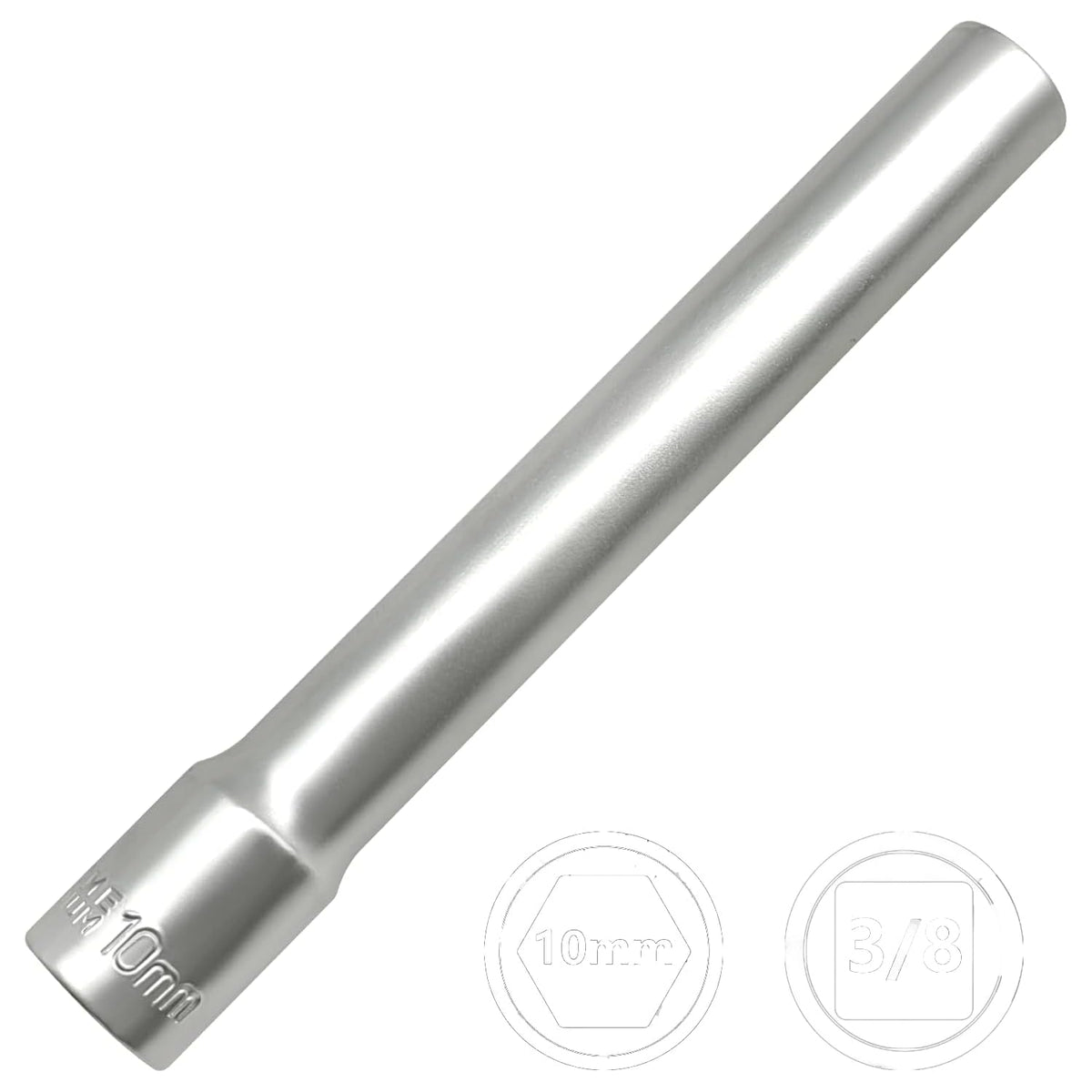 LinkMejor Deep Metrichex Socket Tool, 3/8-Inch Drive Deep Metric Socket Tool 10MM - Ekstra Lang Deep 120MM