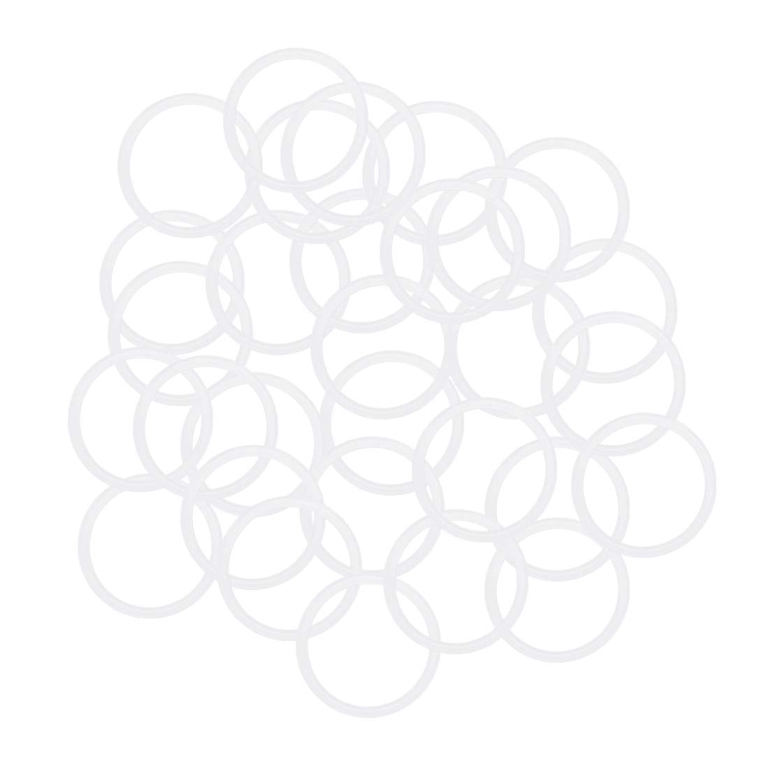 Silicone O-Rings, 20mm OD 17mm ID 1.5mm Width VMQ Seal Gasket for Compressor Valves Pipe Repair, White, Pack of 30