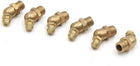 6 Pcs Brass M8 x 1mm Thread 45 Degree Angle Grease Zerk Nipple Fitting for Car