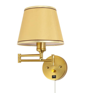 LinkMejor Plafoniera a Parete a Swing Arm 1-Luce Bronzo Dorato Montaggio a Parete