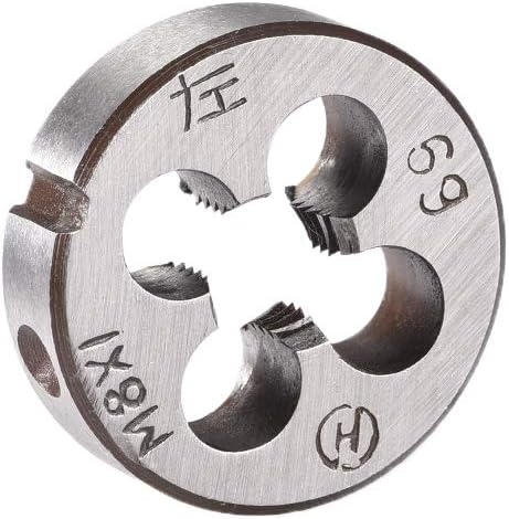 M8 x 1.0 Metric Round Die, Machine Thread Left Hand Threading Die, Alloy Steel Screw Thread Cutting Die
