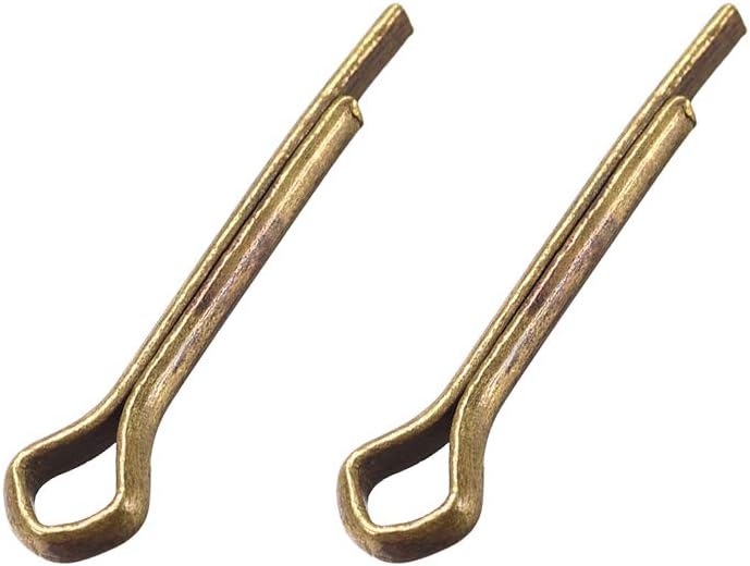 Split Cotter Pin - 2.5mm x 16mm (3/32 inch x 5/8 inch) Solid Brass 2-Prongs Gold Tone Fastener Clip Key 2Pcs