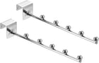 2Pcs 8.27" 5 Ball Waterfall Hanger Rack Wall Hooks, Metal Garment Hook Clothes Display Hooks Wall Hangers Organizer for Homes, Supermarket, Clothing Stores (Silver)