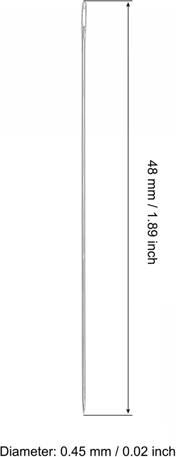 Naalden voor beads fine dun lang recht naaien borduurdraden roestvrijstaal 1.57 inch 100 stuks