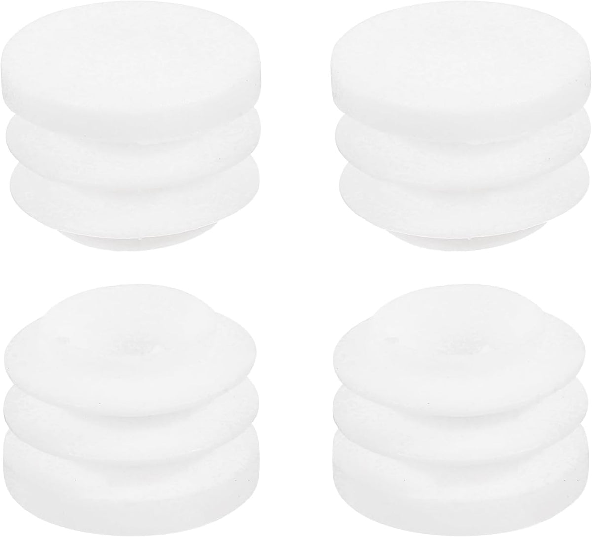 3/4"(19mm) Round Plastic Plug, 4 Pcs White Pipe Tubing End Cap Plastic Plug Cap Insert Glide Insert for Metal Tubing Fence Table Chairs Furniture