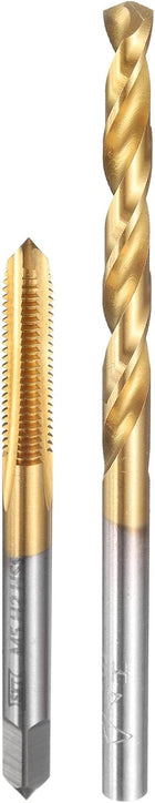 Tap and Drill Bit Set, 1pcs M5 x 0.8 Metric Straight Flute Thread Screw Taps & 1pcs 4.2mm Twist Drill Bits, Titanium Coated HSS-6542 Tapping Threading Tool Kit