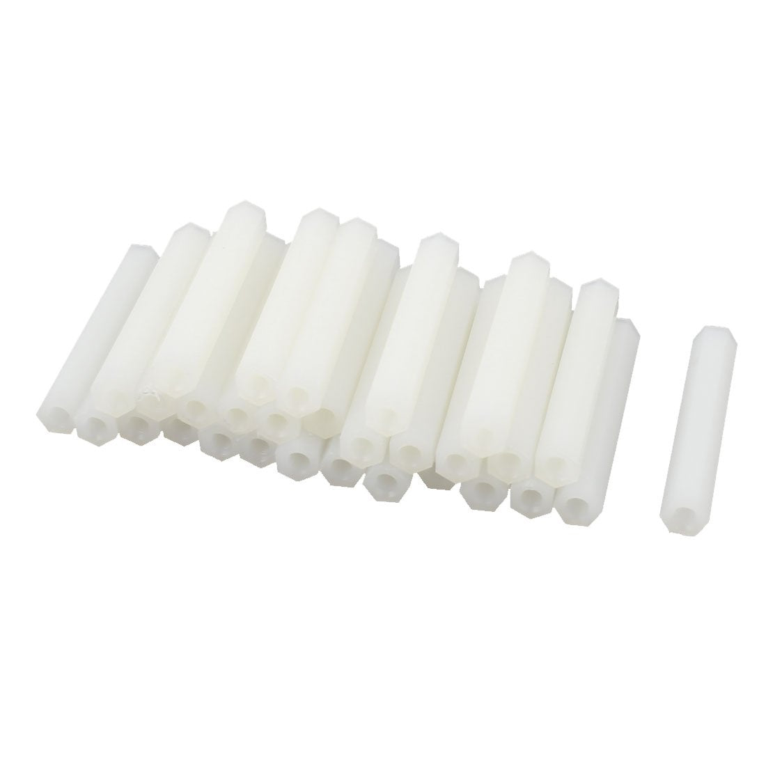 40mm M3 Female Thread White Nylon PCB Spacer Hex Standoff Pillar 30Pcs