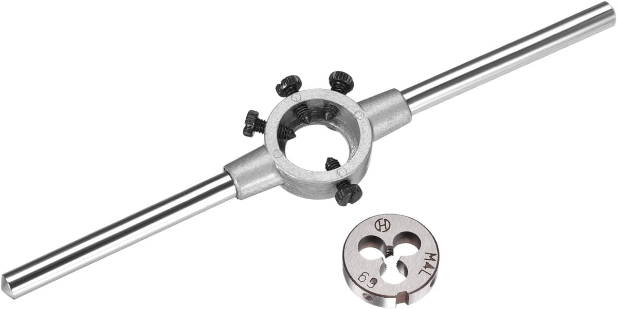 M4 x 0.7 Metric Round Die Left Hand & M4-M6 20mm Round Die Stock Zinc Alloy Carbon Steel