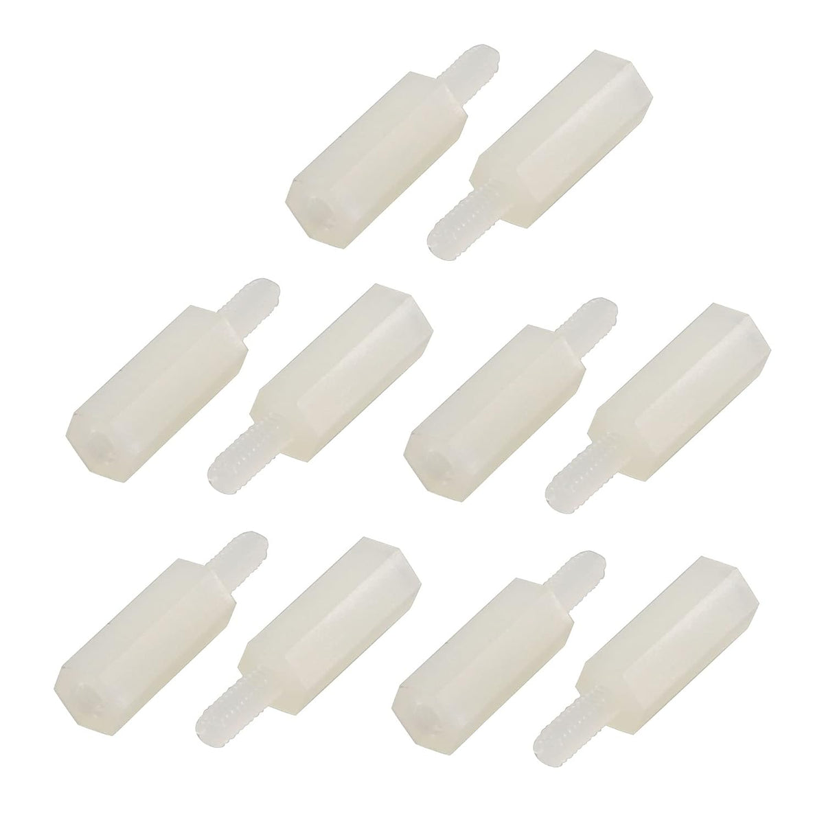 30 Pcs M2 10mm+5mm Female-Male Hex PCB Stand-Off Screw Spacer White