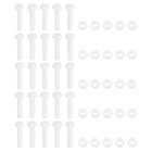 25 Pair Nylon Screws Nuts Assortment, M8x40mm Hex Screws Bolts and M8 Hex Nuts for Machinery Electronics Industrial Accessories, White