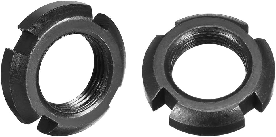 M20x1.5mm Fine Pitch Thread Retaining Four-Slot Slotted Round Nuts, 2 Pcs