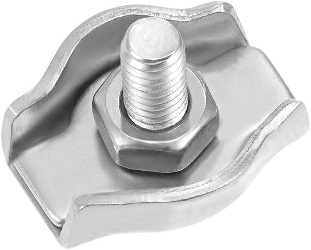 12 Pcs 304 Stainless Steel Single Wire Rope Clip Cable Clamp Suit for 1.5mm-2mm Rope