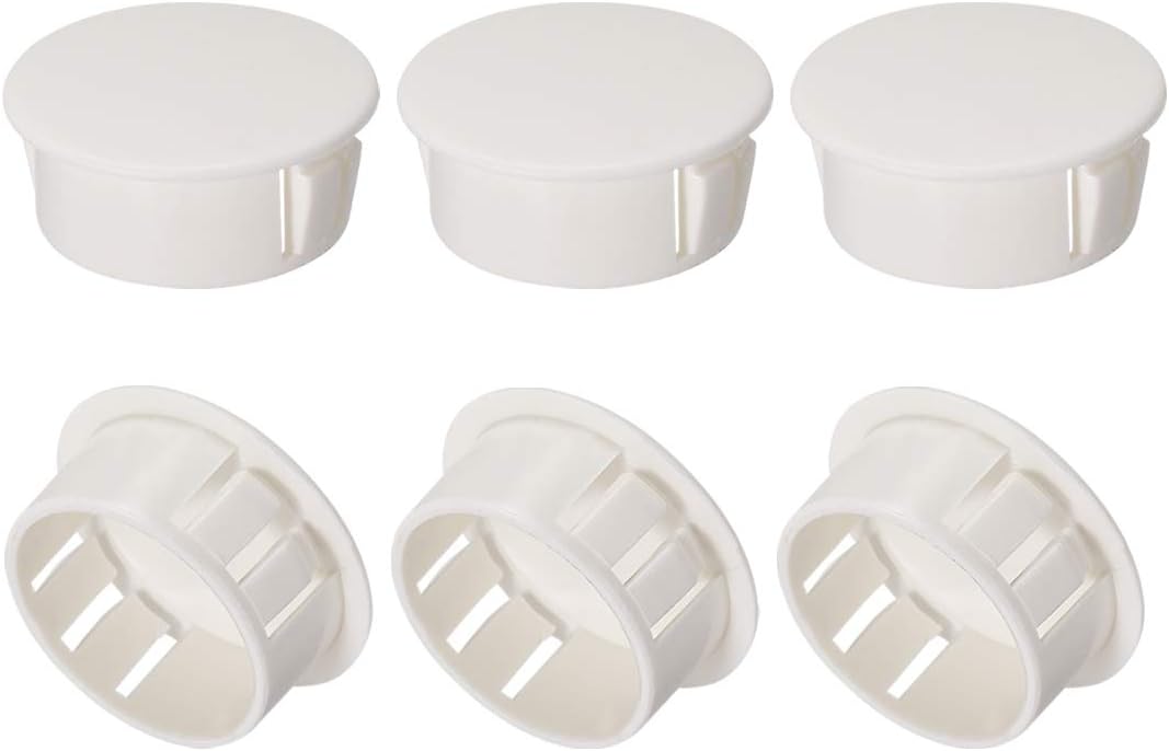 6szt. Montażowe 25mm x 11mm Białe Nylonowe Okrągłe Klamry do Zapięcia Otworów Otworów Zabezpieczających Krytki