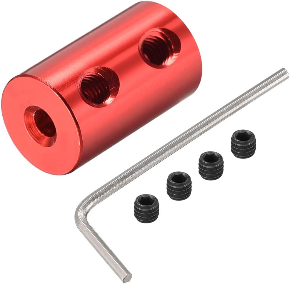 3mm to 1/8 Inch Bore Rigid Coupling Set Screw L20XD12 Aluminum Alloy,Shaft Coupler Connector,Motor Accessories,Dark Red,2pcs