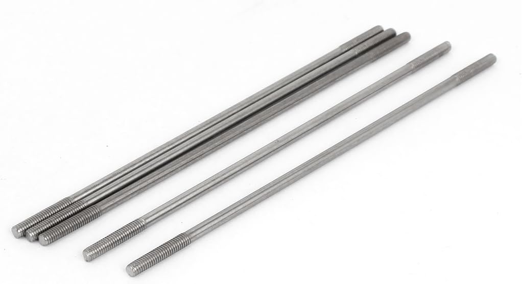 M4x150mm 304 Stainless Steel Double End Threaded Stud Screw Bolt 5pcs