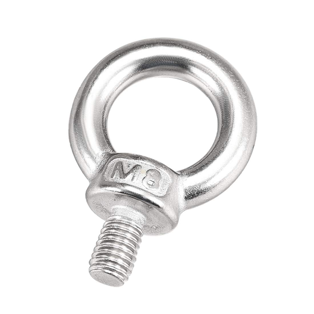Lifting Eye Bolt M8 x 14mm Male Thread 304 Stainless Steel for Hanging, Pack of 2