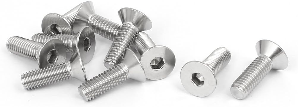 M5x16mm 316 Stainless Steel Countersunk Flat Head Hex Socket Cap Screw 10pcs