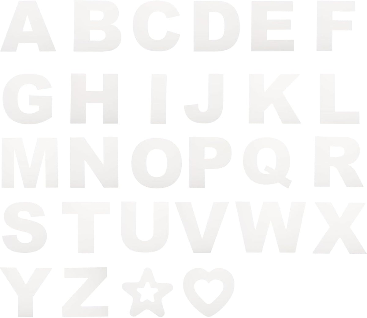 4 Inch Large Letter Stencils Alphabet Stencils, Star Stencil and Heart Stencil for Fabric Wall Arts Paper Home Decoration