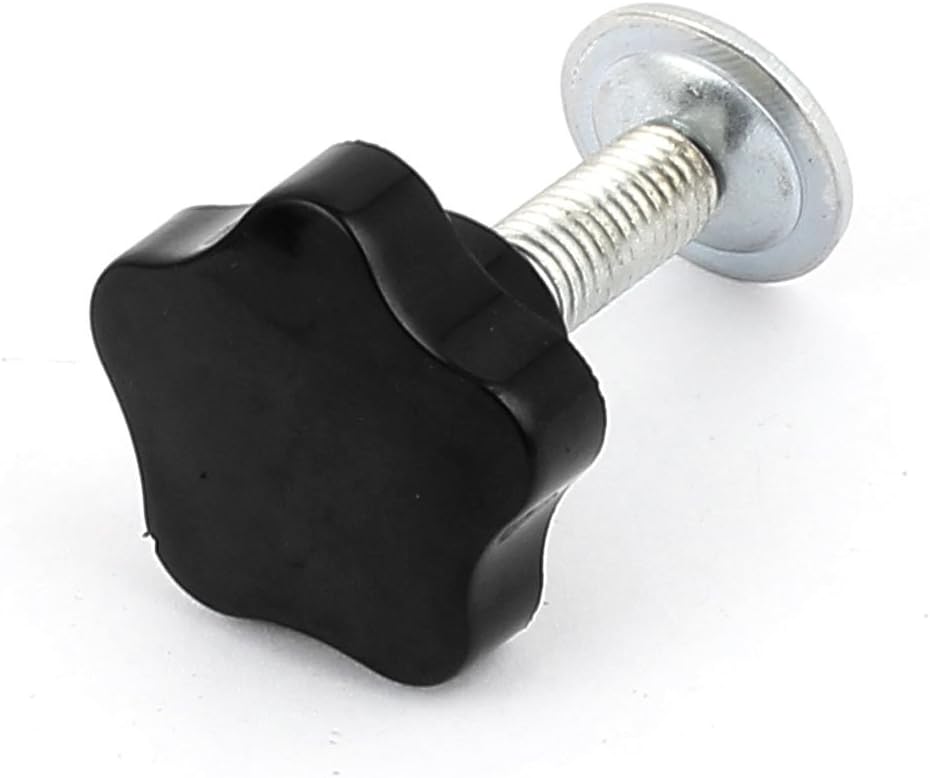 Star Shaped Head Screw Clamping Knob Grip Handle M10 Male Thread Black