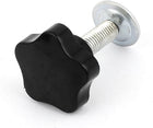 Star Shaped Head Screw Clamping Knob Grip Handle M10 Male Thread Black