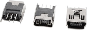 3 Pcs Mini USB Type B Female Socket 5-Pin 180 Degree DIP Jack Connector