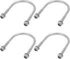 4pcs M6 Thread 304 Stainless Steel Round Bend U Bolt for 51mm Pipe Outer Dia