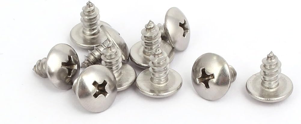 M5x10mm Thread 316 Stainless Steel Truss Phillips Head Self Tapping Screw 10pcs